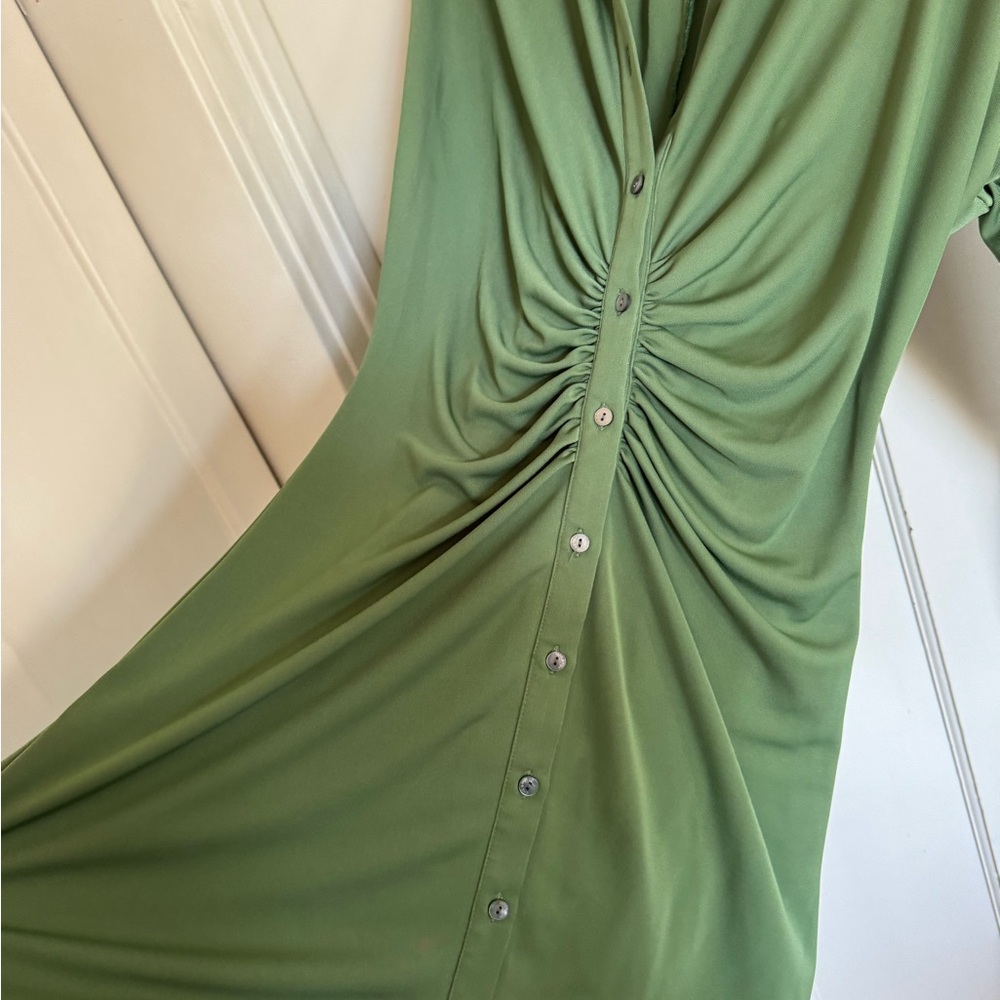 Cinq a Sept green Arden Ruched dress size small - Picture 3 of 11